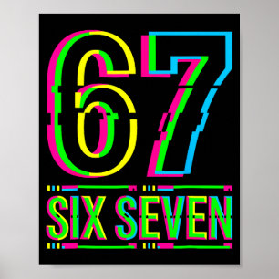 Retro 67 Meme Grappige Six Seven Meme 6 7 Meme 6 7 Poster