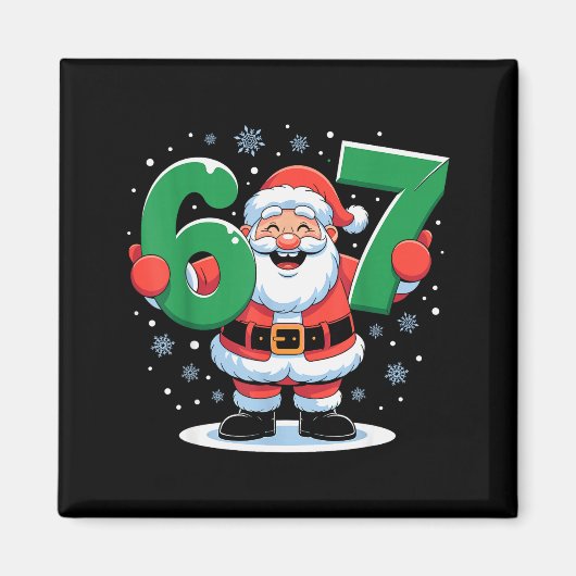 Retro 67 Meme Leuk Kerstman Zes Zeven Holi Magneet (Voorkant)