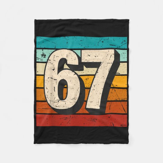 Retro 67 Meme Oud Zes Zeven Nummer Grappig 6 7 M Fleece Deken (Voorkant)