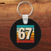 Retro 67 Meme Oud Zes Zeven Nummer Grappig 6 7 M Sleutelhanger (Voorkant)