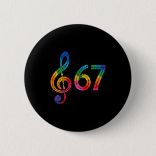 Retro 67 Muziek Meme Slang Zes Zeven Leraar Grappi Ronde Button 5,7 Cm