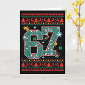 Retro 67 Six Seven Kersttrui Meme Kaart (Gele Bloem)