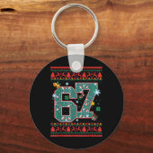 Retro 67 Zes Zeven Kerst T-shirt Meme  Sleutelhanger (Voorkant)
