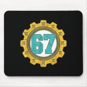 Retro 6 7 nummer 67 dag voor wiskunde natuurkunde muismat