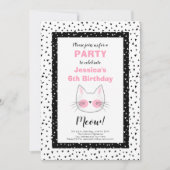 Retro 6th Birthday party voor een meisje dat van k Aankondiging (Voorkant)