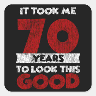 Retro 70 Jaar Oude Grappige 70e Verjaardagscadeau Vierkante Sticker