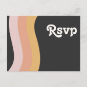 Retro 70 Rainbow Dark Menu Keuze uit RSVP-Briefkaa (Voorkant)