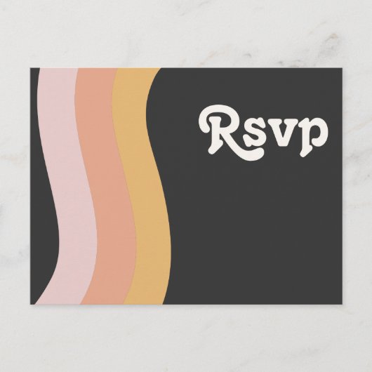 Retro 70 Rainbow Dark Menu Keuze uit RSVP-Briefkaa (Voorkant)