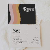 Retro 70 Rainbow Dark Menu Keuze uit RSVP-Briefkaa