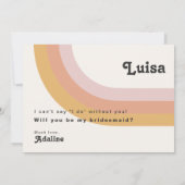 Retro 70 Rainbow Foto Bridesmaid Kaart (Achterkant)