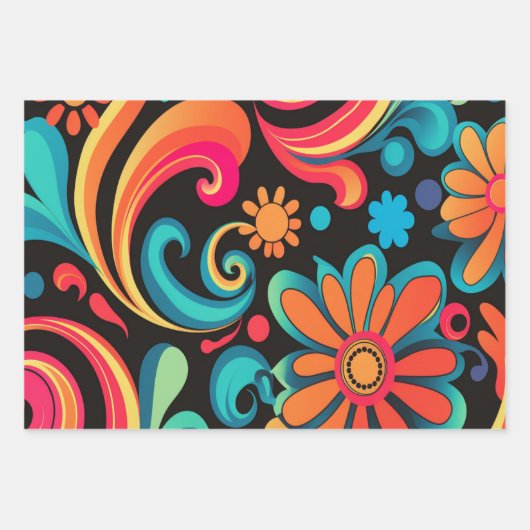 retro 70’s inpakpapier vel (Voorkant)