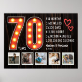 Retro 70e Jubileum Hearts Custom Photo Collage Poster (Voorkant)