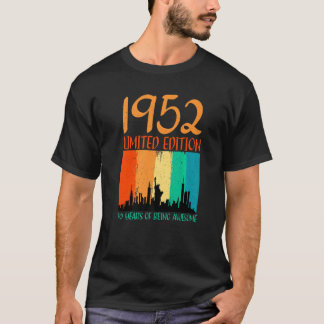 Retro 70e verjaardag 1952 70 jaar geweldig zijn t-shirt
