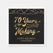Retro 70e verjaardag 70 jaar in de schijnwerpers servet (Voorkant)
