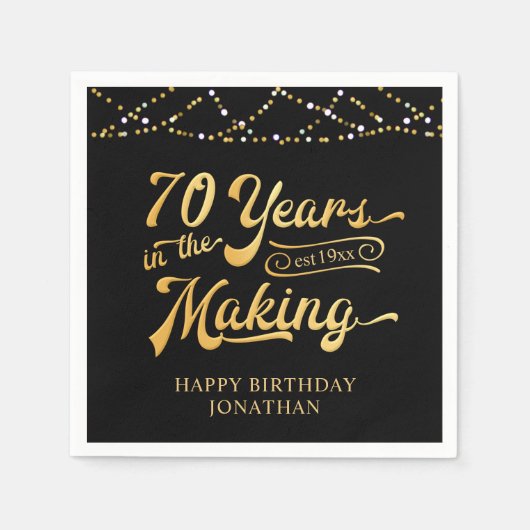 Retro 70e verjaardag 70 jaar in de schijnwerpers servet (Voorkant)