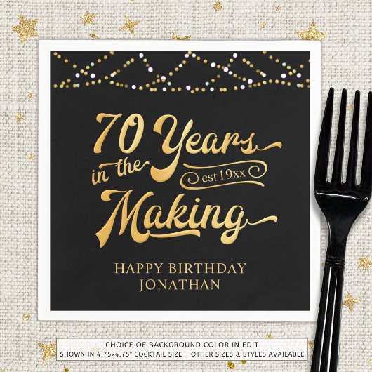 Retro 70e verjaardag 70 jaar in de schijnwerpers servet