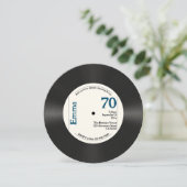 Retro 70e verjaardag Foto Faux Vinyl Record Muziek Kaart (Staand voorkant)