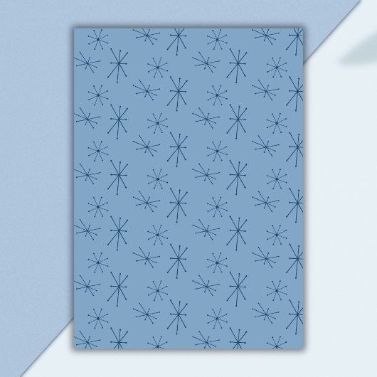 Retro 70e verjaardag Midcentury Modern Blauw Kaart