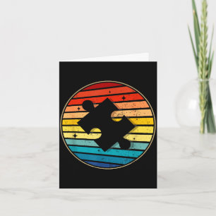 Retro 70er 80er puzzel autisme bewustzijn dag kind kaart