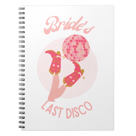 Retro 70'er Bruid's Laatste Disco Afscheid Als Mei Notitieboek (Voorkant)
