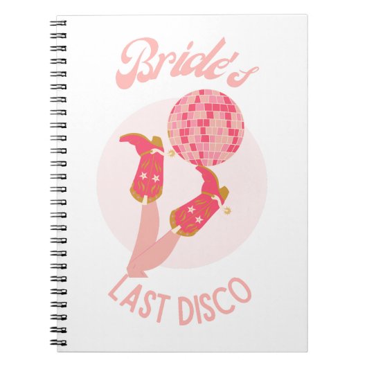 Retro 70er Bruid's Laatste Disco Afscheid Als Meis Notitieboek (Voorkant)