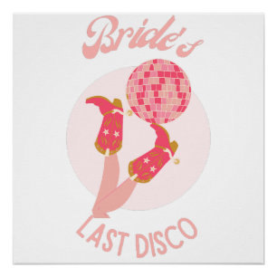 Retro 70er Bruid's Laatste Disco Afscheid Als Meis Perfect Poster
