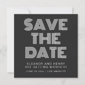 Retro 70er Disco Typografie Zwart Save the Date (Voorkant)