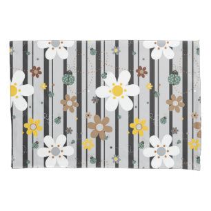 Retro 70'er Flower Power Hippie Bloemmotief Kussensloop