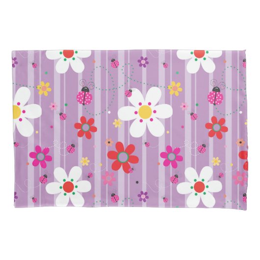 Retro 70'er Flower Power Hippie Bloemmotief Kussensloop (Voorkant)