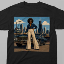 Retro 70er jaren Chicago Soul Zwarte Vrouw Retro S