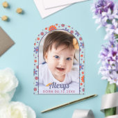 Retro 70er jaren Flower Power Foto Geboorteaankond Acryl Uitnodigingen (Insitu (Huwelijk))