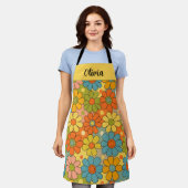 Retro 70er jaren Groovy Flower Power Schort (Gedragen)