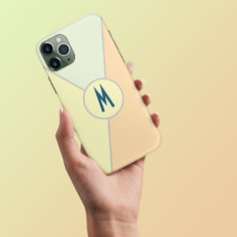 Retro 70er jaren pastel Kleurblok Driehoek Monogra Case-Mate iPhone Case