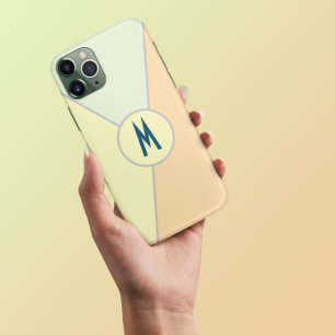 Retro 70er jaren pastel Kleurblok Driehoek Monogra Case-Mate iPhone Case