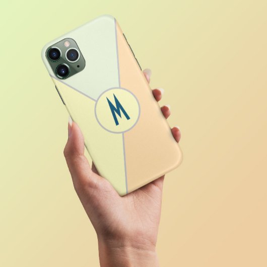 Retro 70er jaren pastel Kleurblok Driehoek Monogra Case-Mate iPhone Case