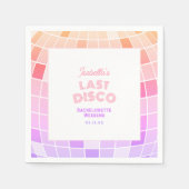 Retro 70er jaren Roze Disco Bal Bachelorette Weeke Servet (Voorkant)