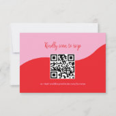 Retro 70er jaren Roze en Rood Neon Trouw RSVP Kaar (Voorkant)