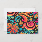 retro 70'er jaren  RSVP kaartje (Achterkant)