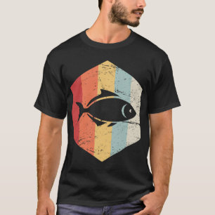 Retro 70er jaren vis aquarium icoon t-shirt