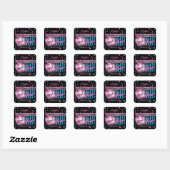 Retro 70'er Neon Look Disco Bal Bachelorette Vierkante Sticker (Vel)