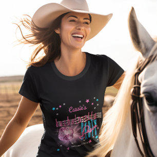 Retro 70'er Neon Look Disco Bal Meisjes Bruiloft F T-shirt