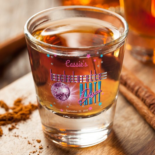 Retro 70'er Neon Look Disco Bal Meisjesuitstap Fee Shot Glas