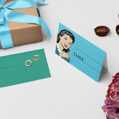 Retro 70'er Pop Art Stripboek Fun Trouwdag Plaatskaartje