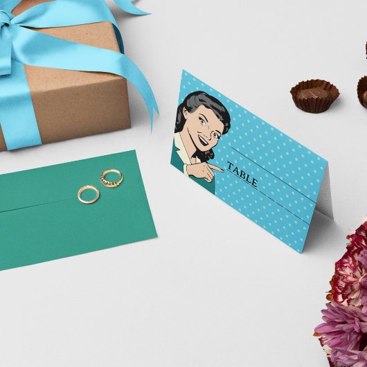 Retro 70'er Pop Art Stripboek Fun Trouwdag Plaatskaartje