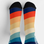 Retro 70er Strepen Gepersonaliseerde naam Sokken (Top)