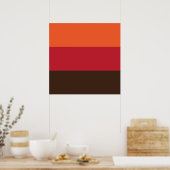 Retro 70's 3 gestreept vintage kleurpatroon poster (Keuken)