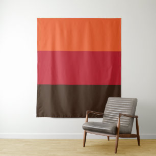 Retro 70s 3 gestreept vintage kleurpatroon wandkleed