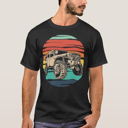 Retro 70s 4x4-terreinwagen T-shirt (Voorkant)