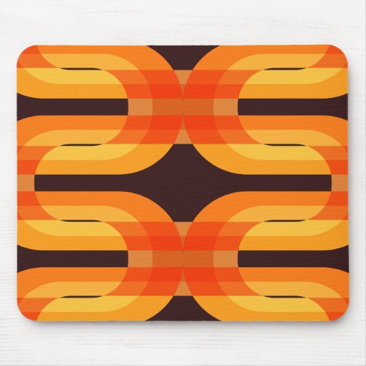 Retro 70s 60s Patroon Stijl Muismat (Voorkant)