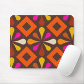 Retro 70s 60s Patroon Stijl Muismat (Met muis)